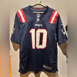 Nike On Field Mens Blue New England Patriots Mac Jones 10 NFL Jersey Size L